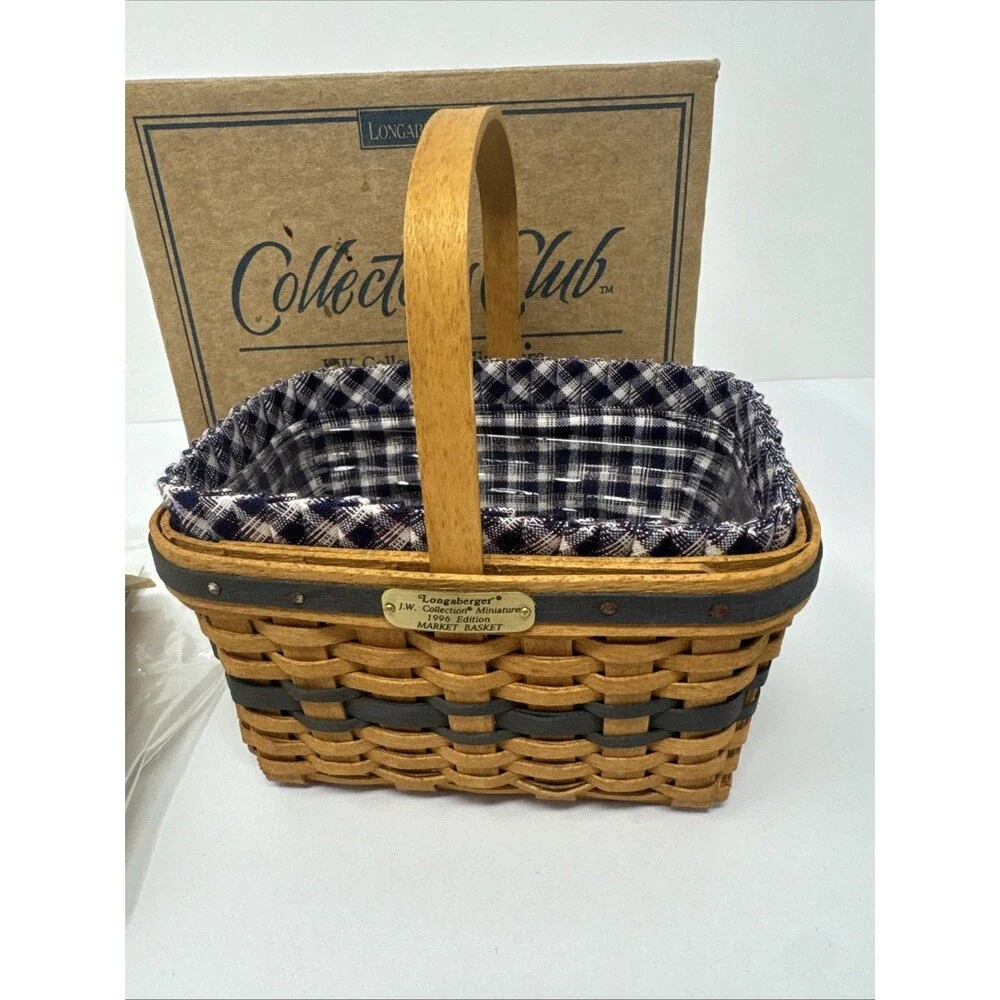 Longaberger CC 1996 JW Miniature Market Basket Combo MANY FAMILY SIGNATURES Look